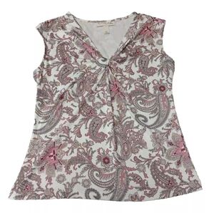 Emaline petite sleeveless floral paisley top size PL